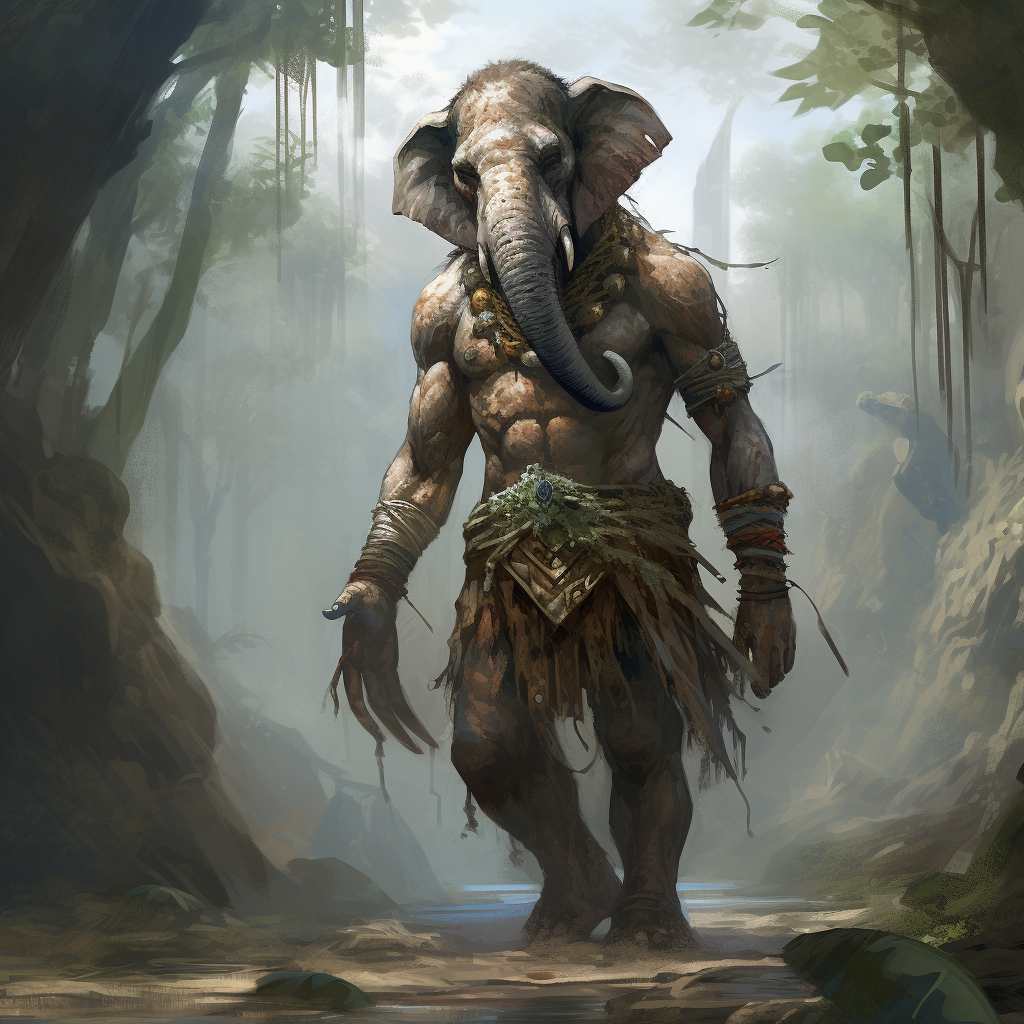 Human Elephant Druid in Loincloth