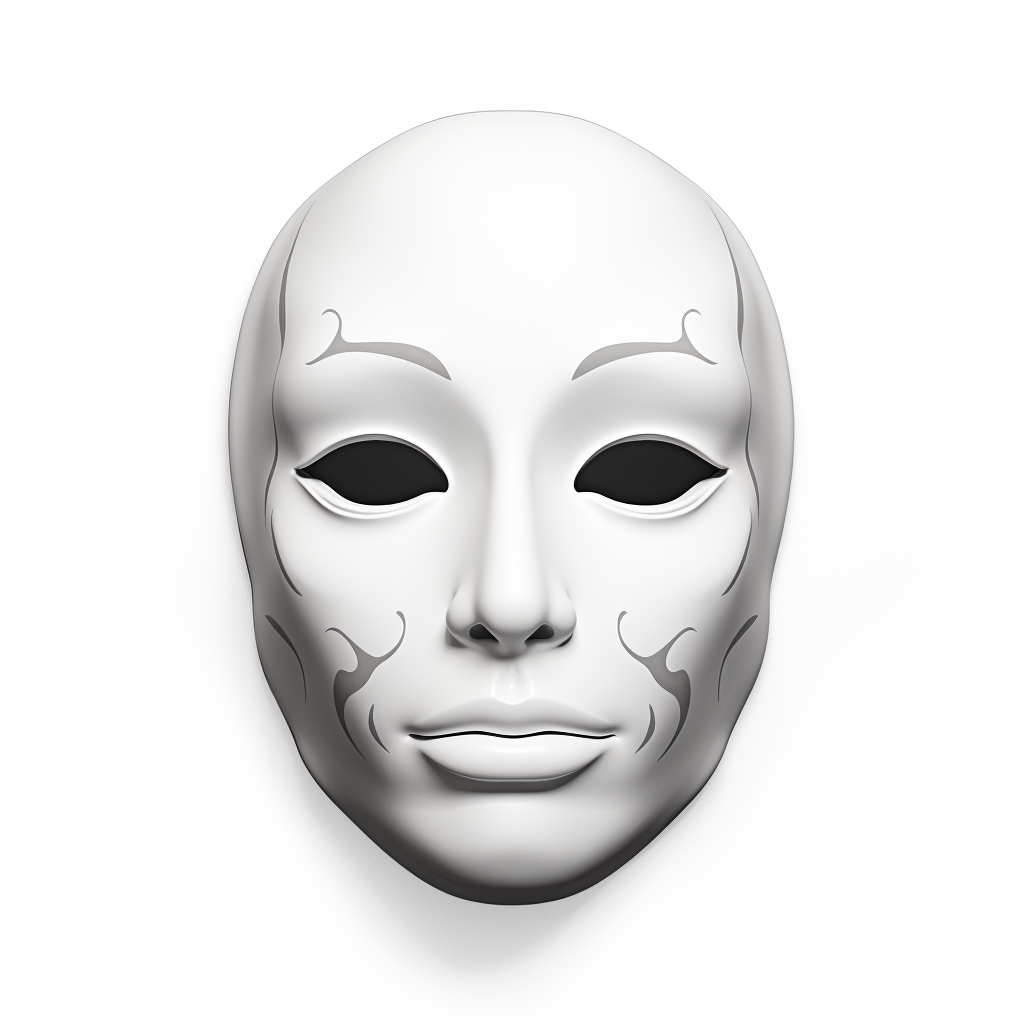 Cartoon drawing of a human face wearing a mask