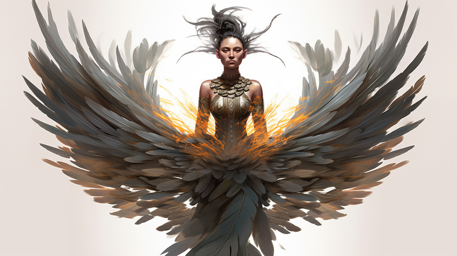 Avatar fusion of human and harpy spirit