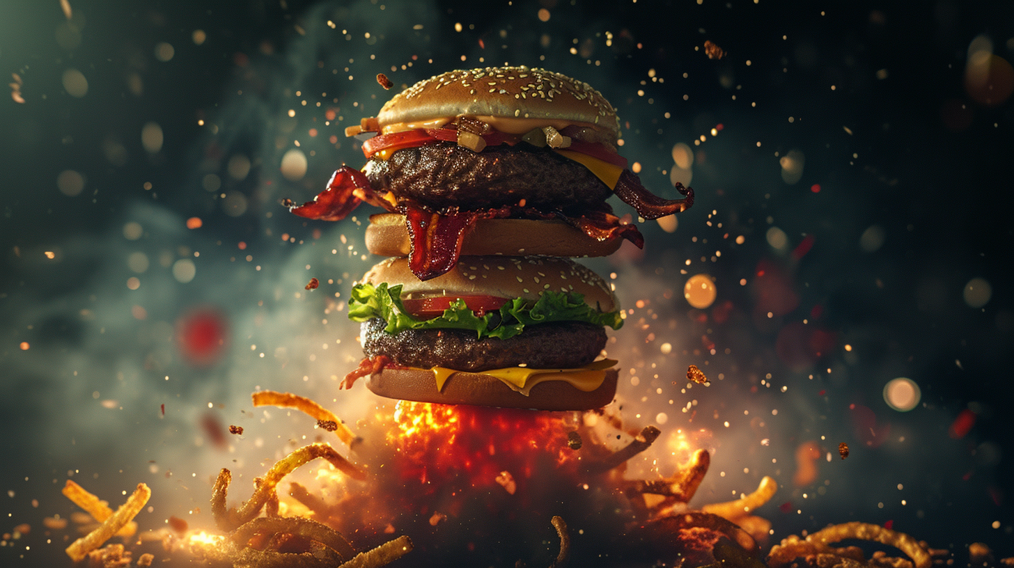 Human health destruction by burgers and fried foods