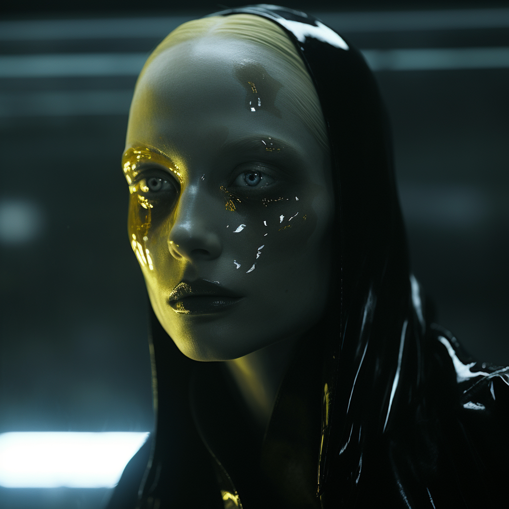 Woman with black glass eyes in Hellboy II movie still