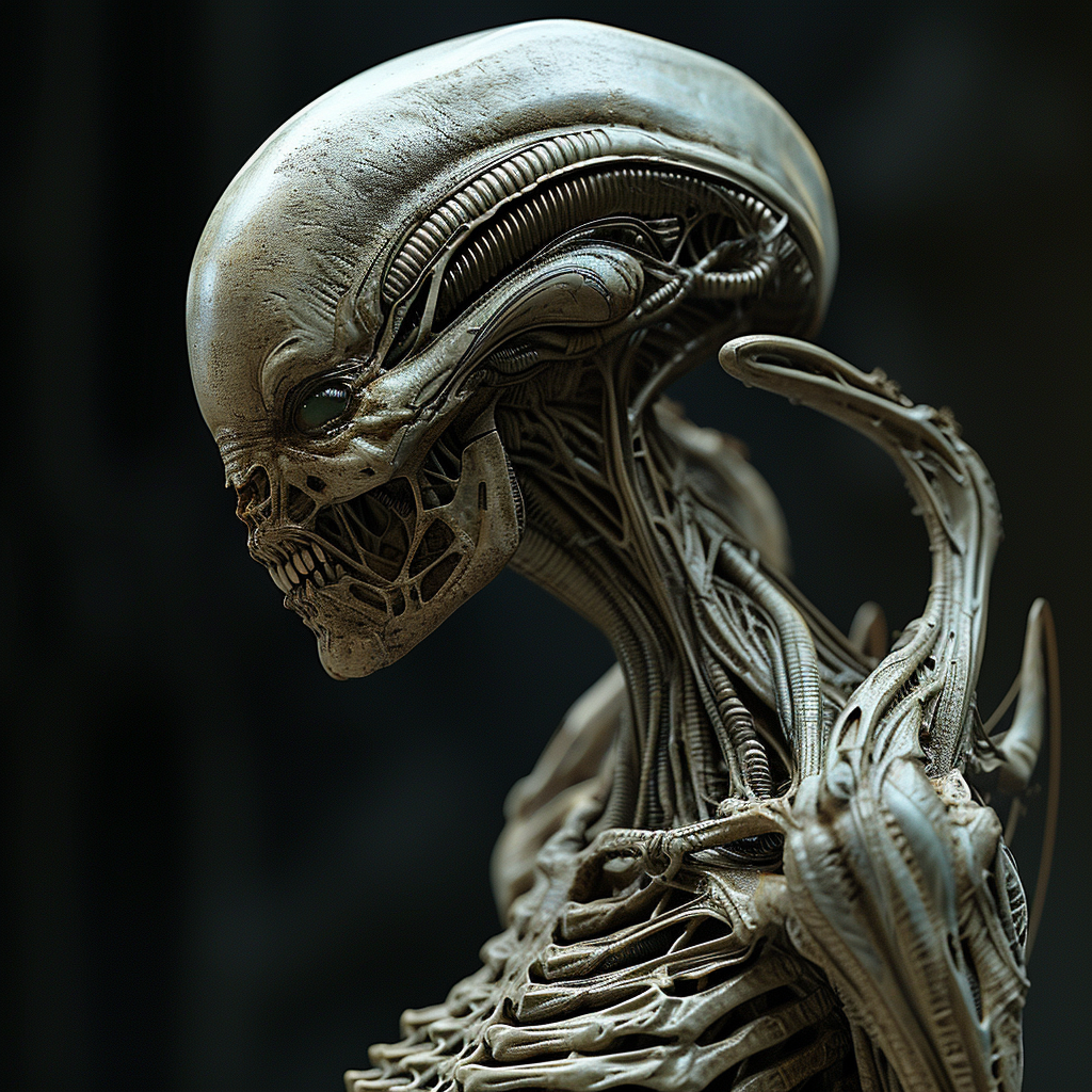 Detailed humanoid alien hybrid species artwork