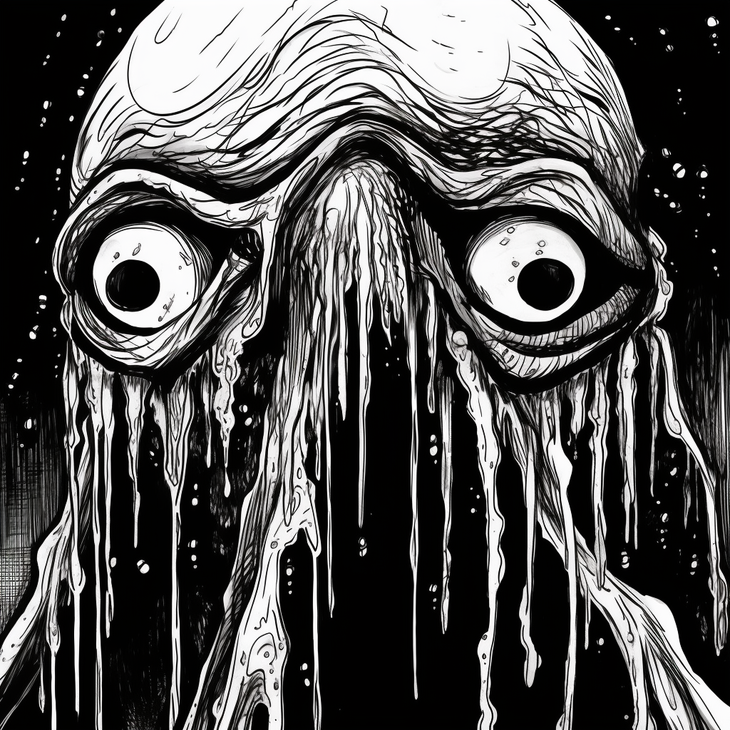 Dark humanoid creature with dripping slime