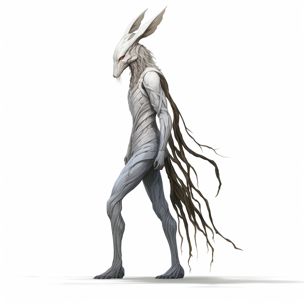 Humanoid Hare Monster Side Profile Pose