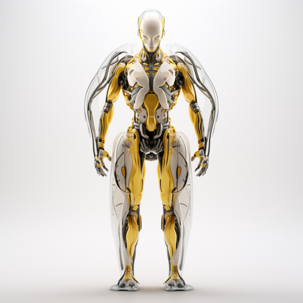 Transparent Organic Muscles Humanoid Robot Front