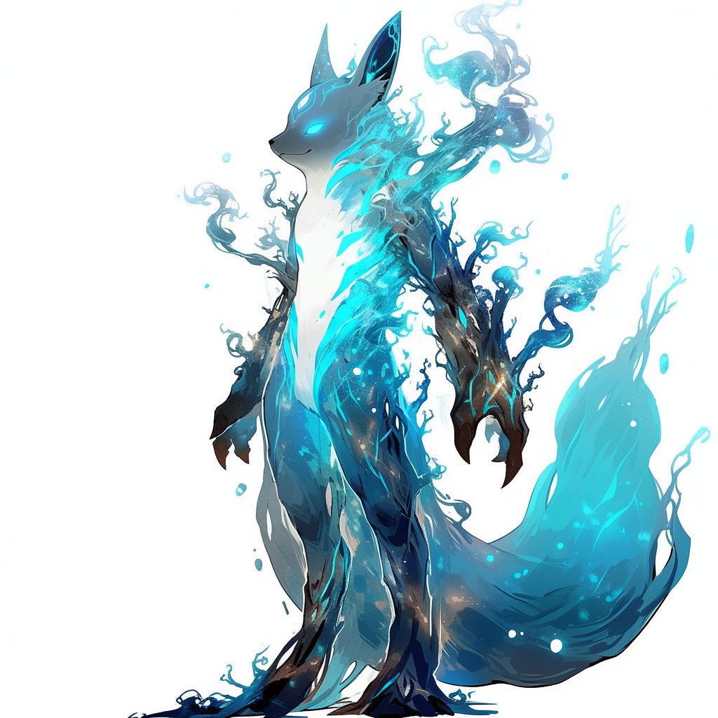 Blue creature with radiant aura