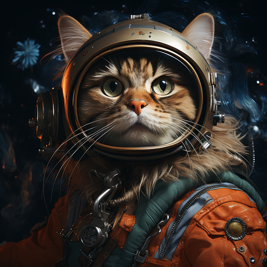 Cosmic Feline with Real Fur