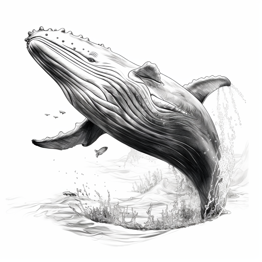 Close-up humpback whale portrait