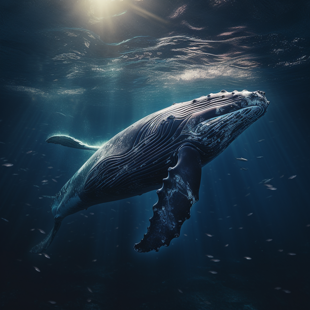 majestic humpback whale swimming underwater