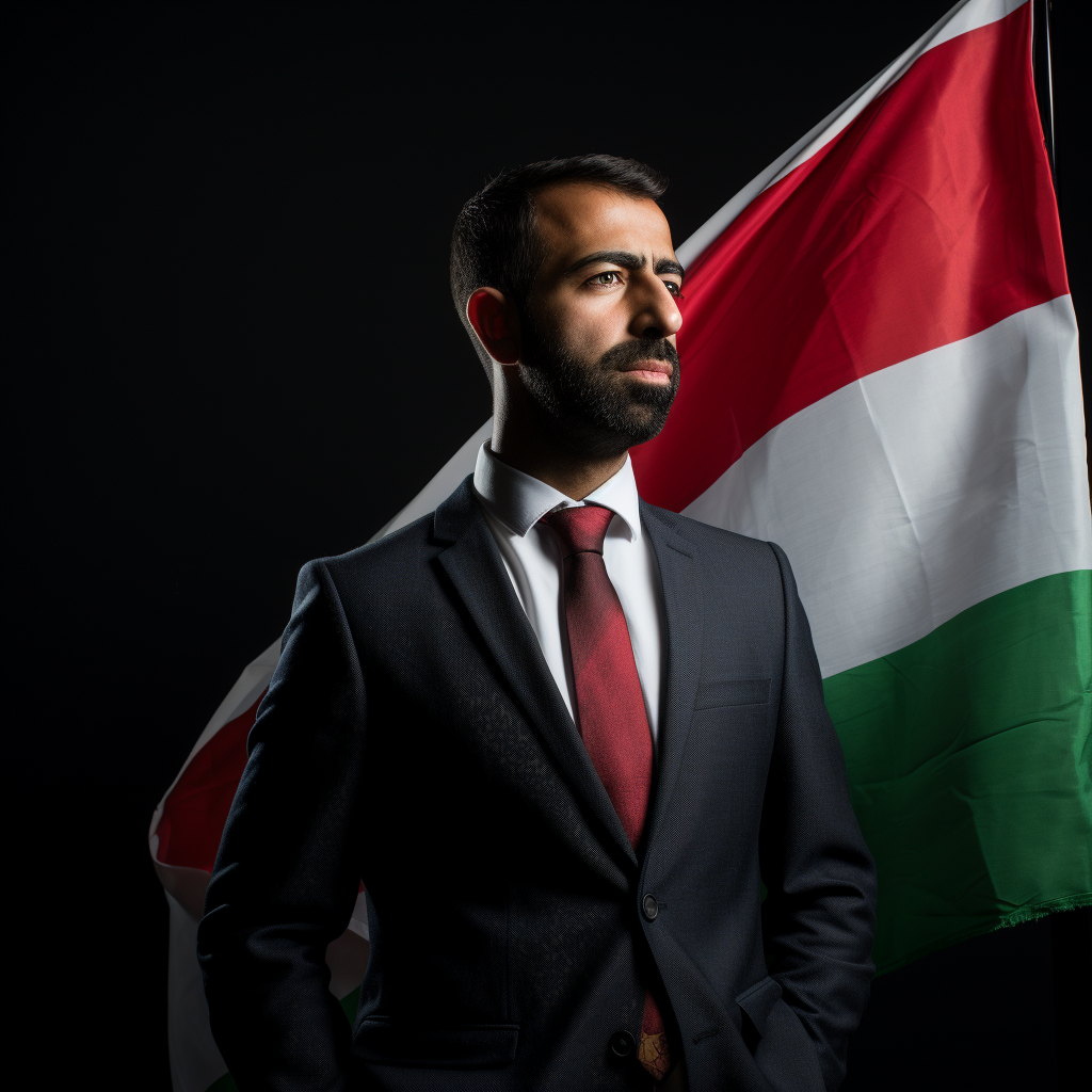 Humza Yousaf holding Palestinian flag