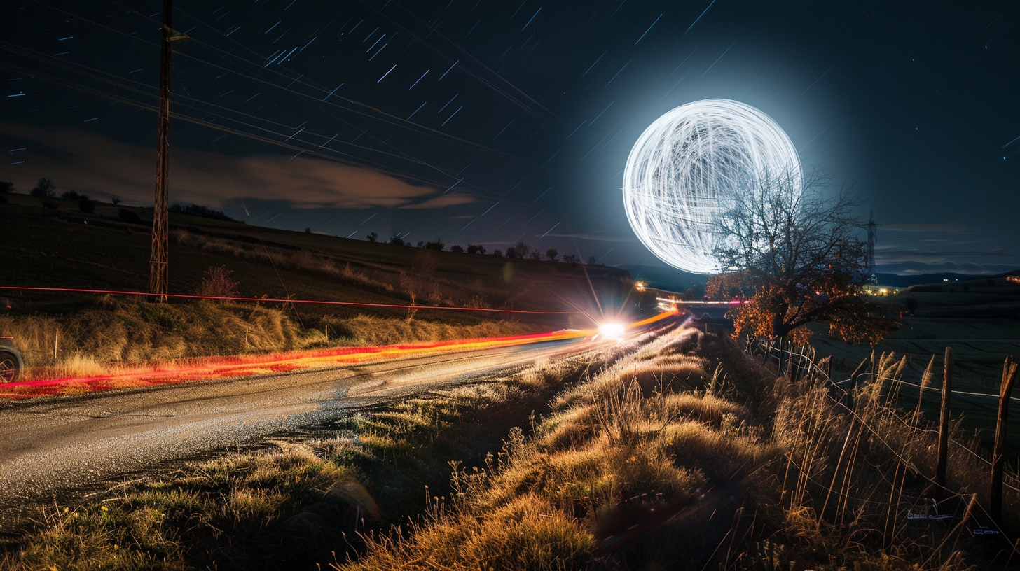 Hungarian road night time car