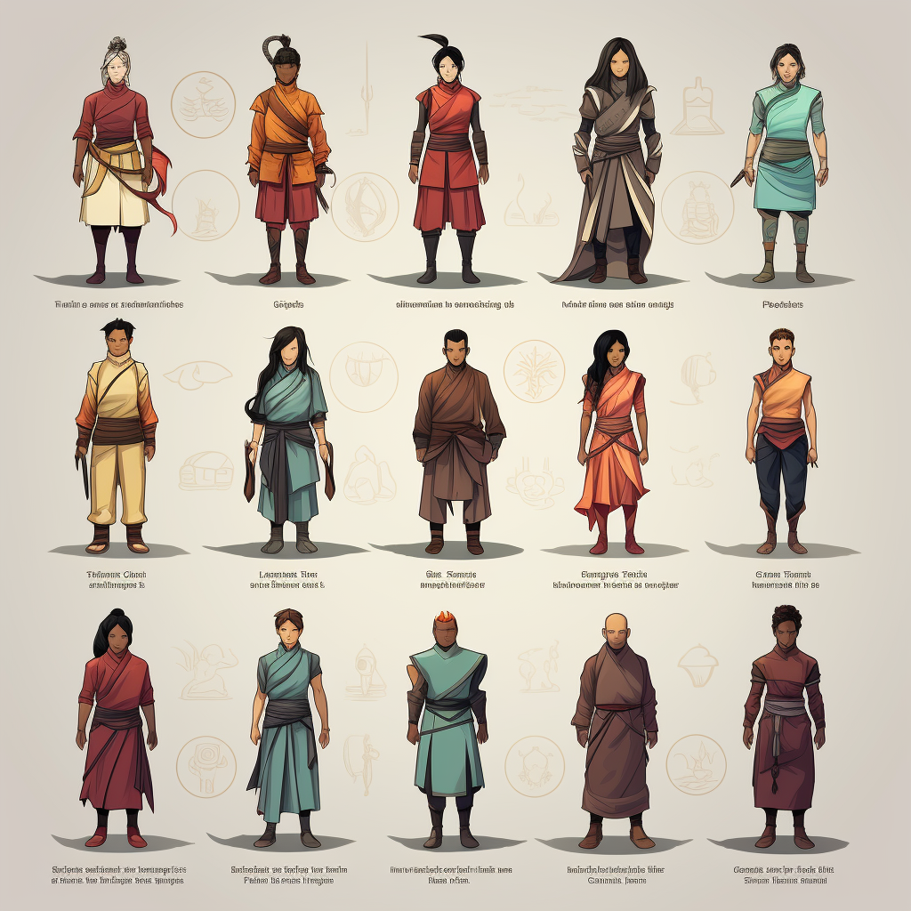 Character sheet for Hunger Games Avatar characters