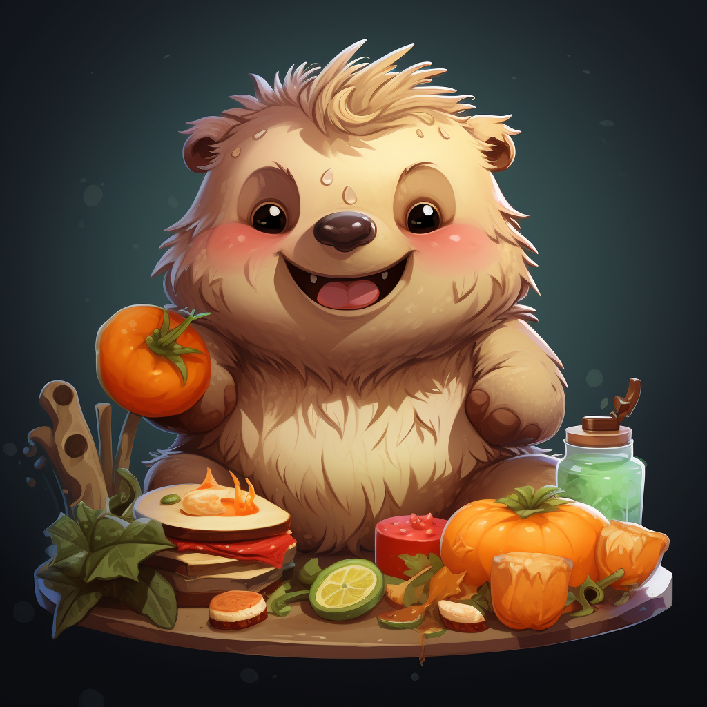 Cute hungry animal sprite for web game