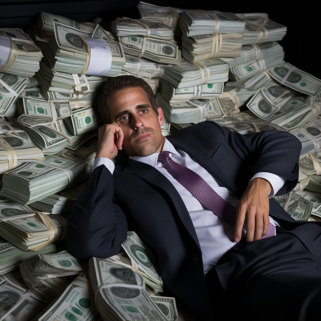 Hunter Biden resting on cash