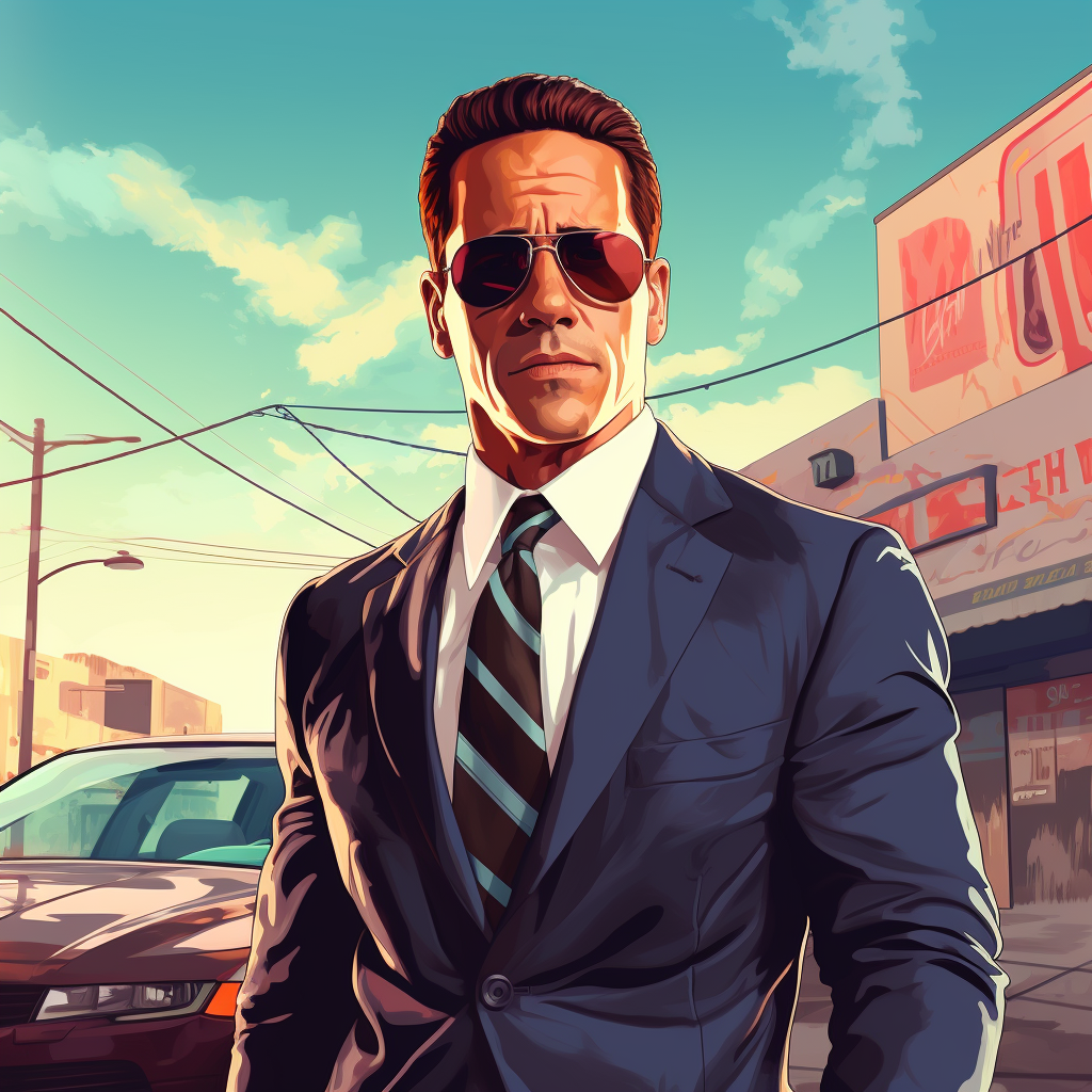 Illustration of Hunter Biden in GTA Style