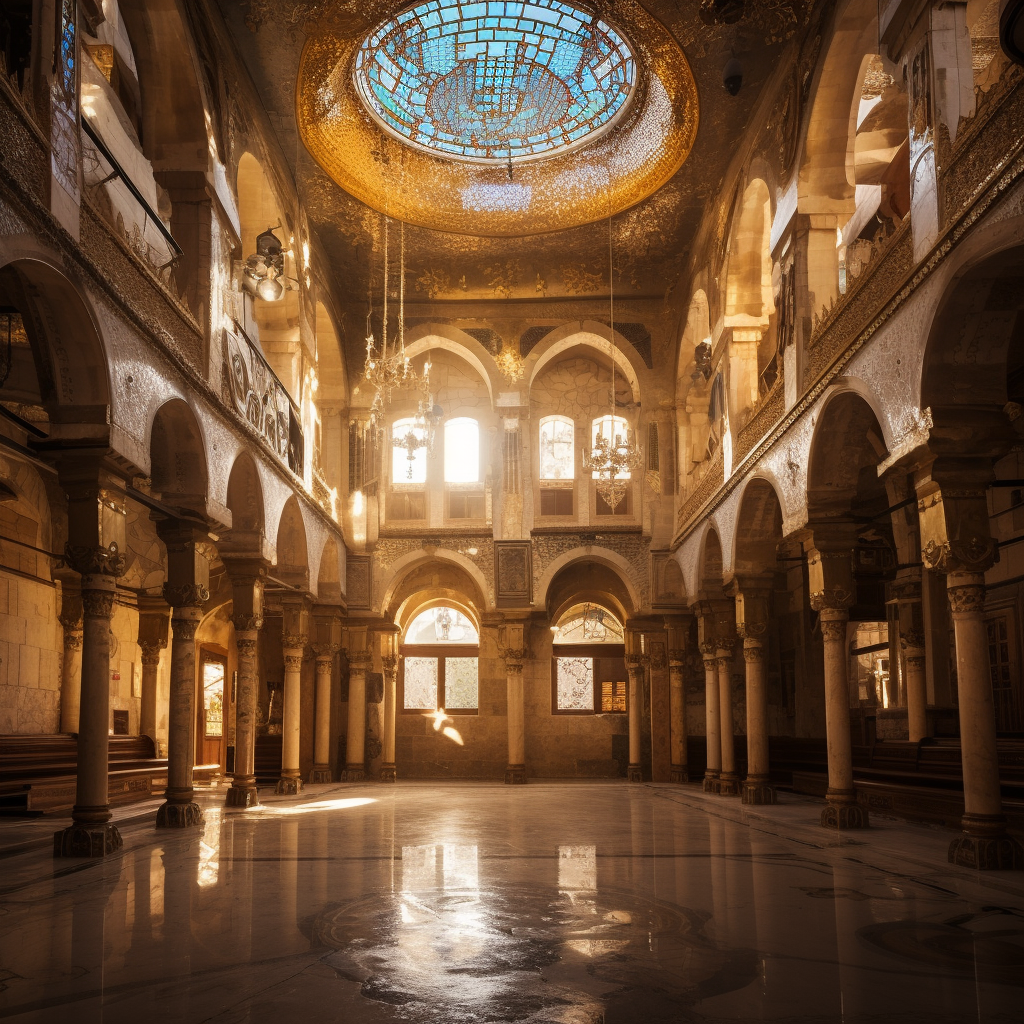 Shining Hurva Synagogue in Old City of Jerusalem