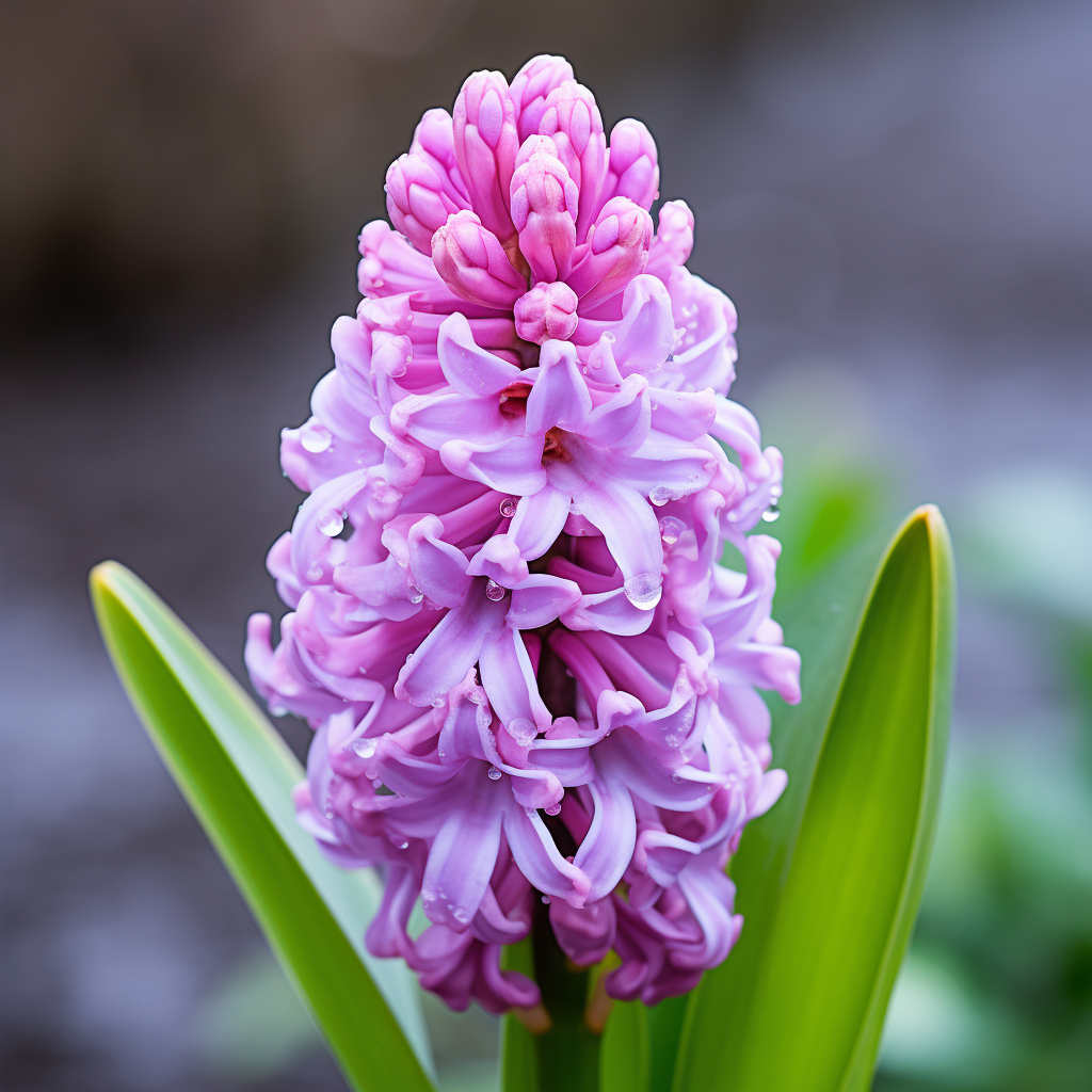 Colorful hyacinth flowers in raw style