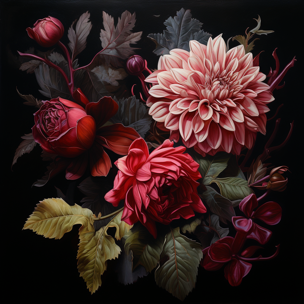 Hyper Realism Dark Colored Mums