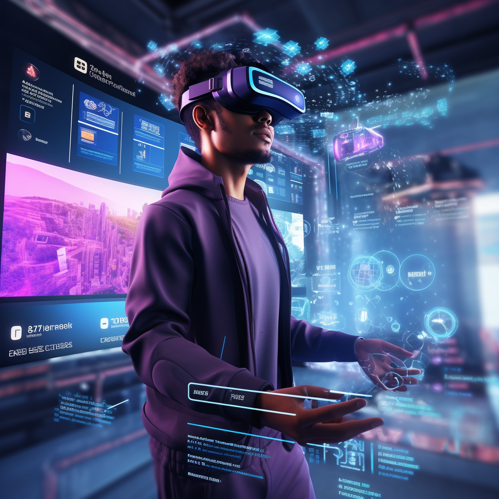 Hyper-realistic Blue/Purple Theme for Data Labeling in VR AI