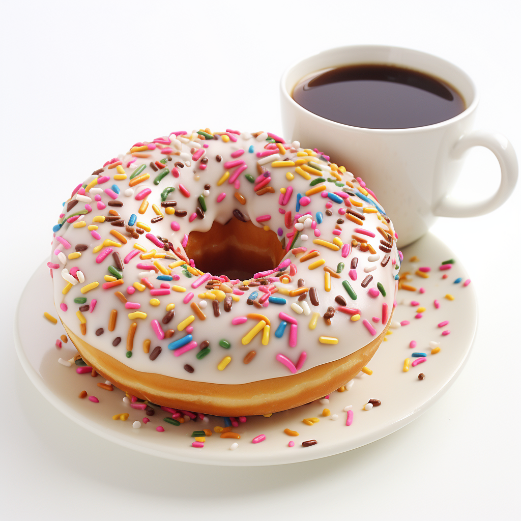 Hyper Realistic Donut on White Background