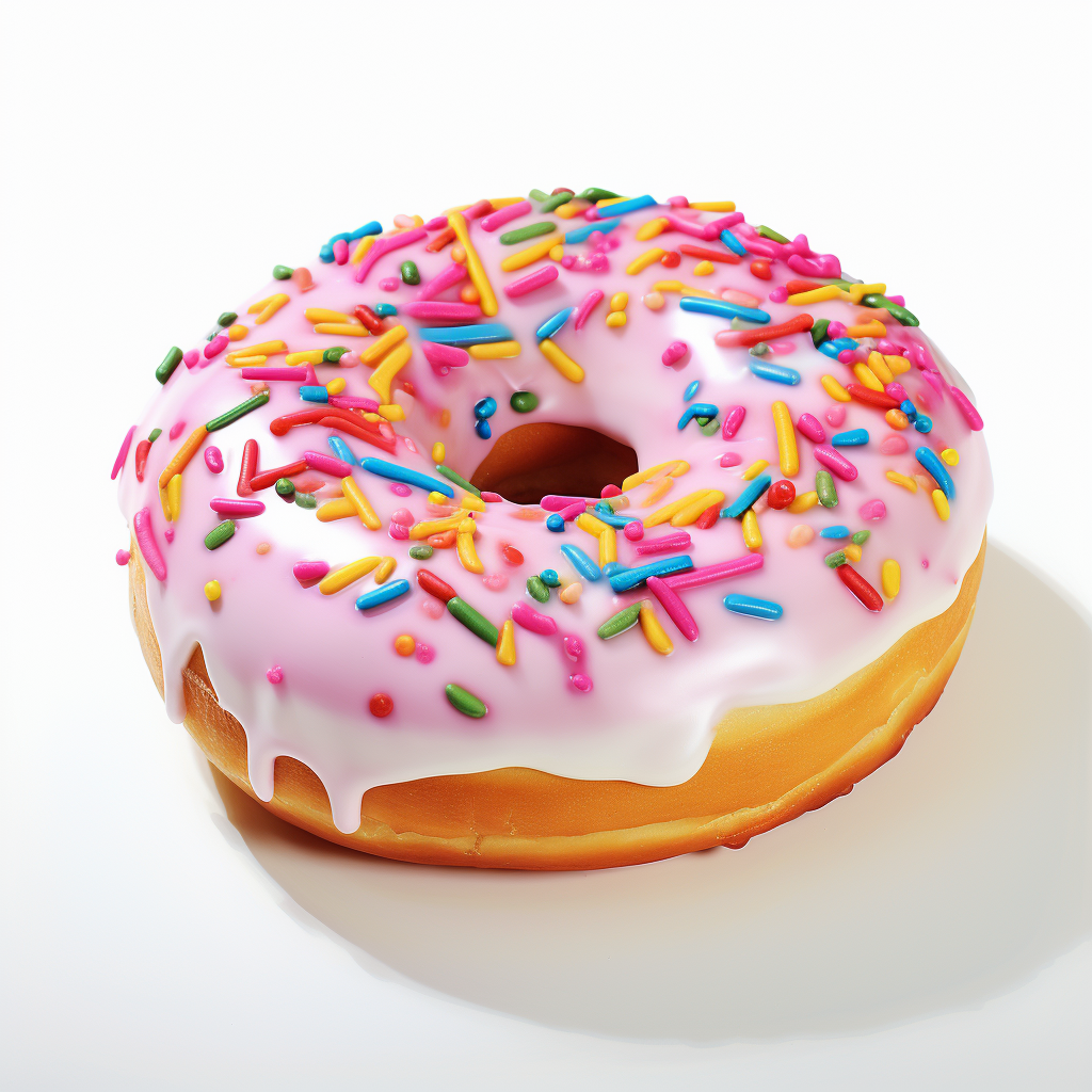 Delicious hyper realistic doughnut on white