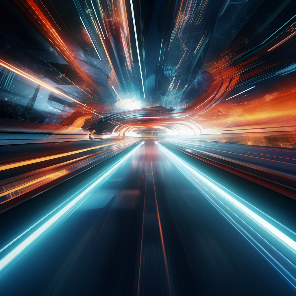 Hyper-realistic warp speed illustration