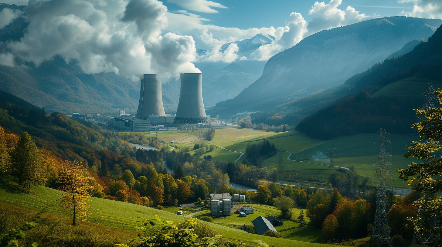 Hyper Realistic Landscape Nuclear Plant Europe