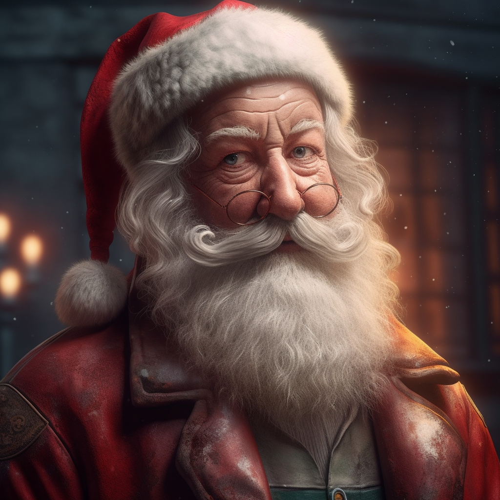 Hyper-realistic Santa Claus artwork