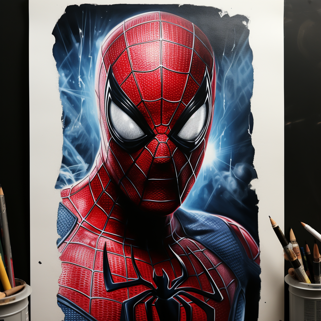 Hyper Realism Symbol Spider-Man Artwork