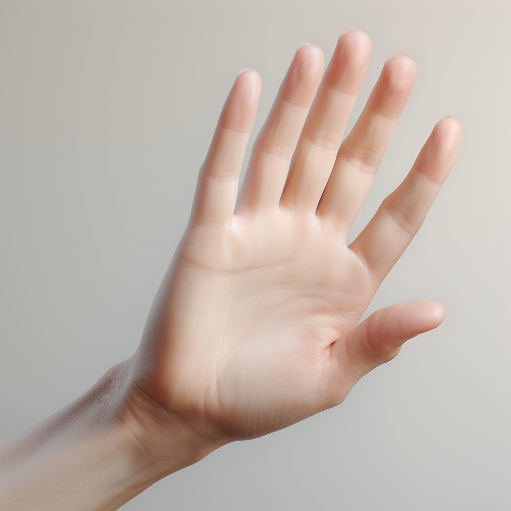 Hyper Realistic Hand Image with Smooth Skin and Short Nails