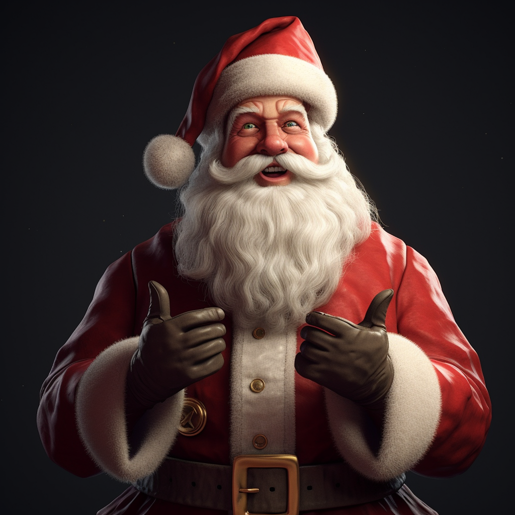 Santa Claus in dramatic pose