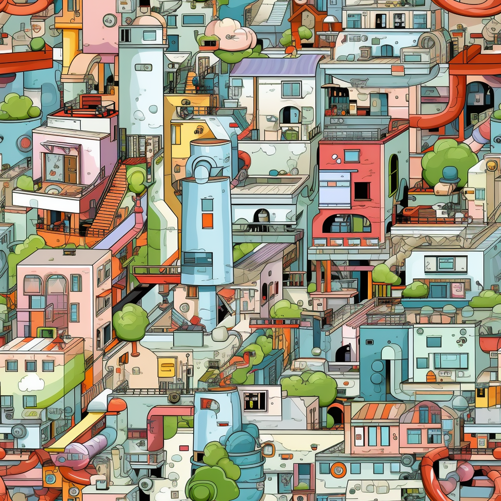 Hypercomplex geometry town with combined housing