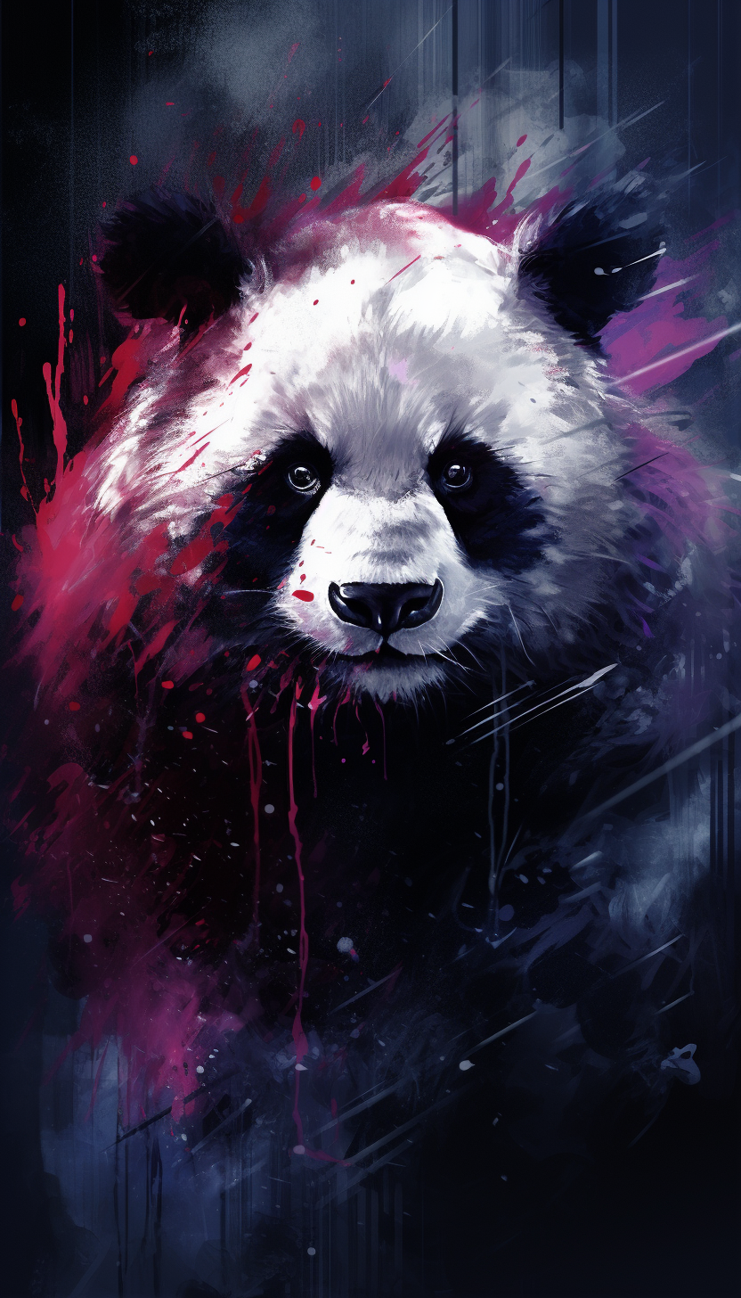 Hyperealistic panda portrait with intricate details