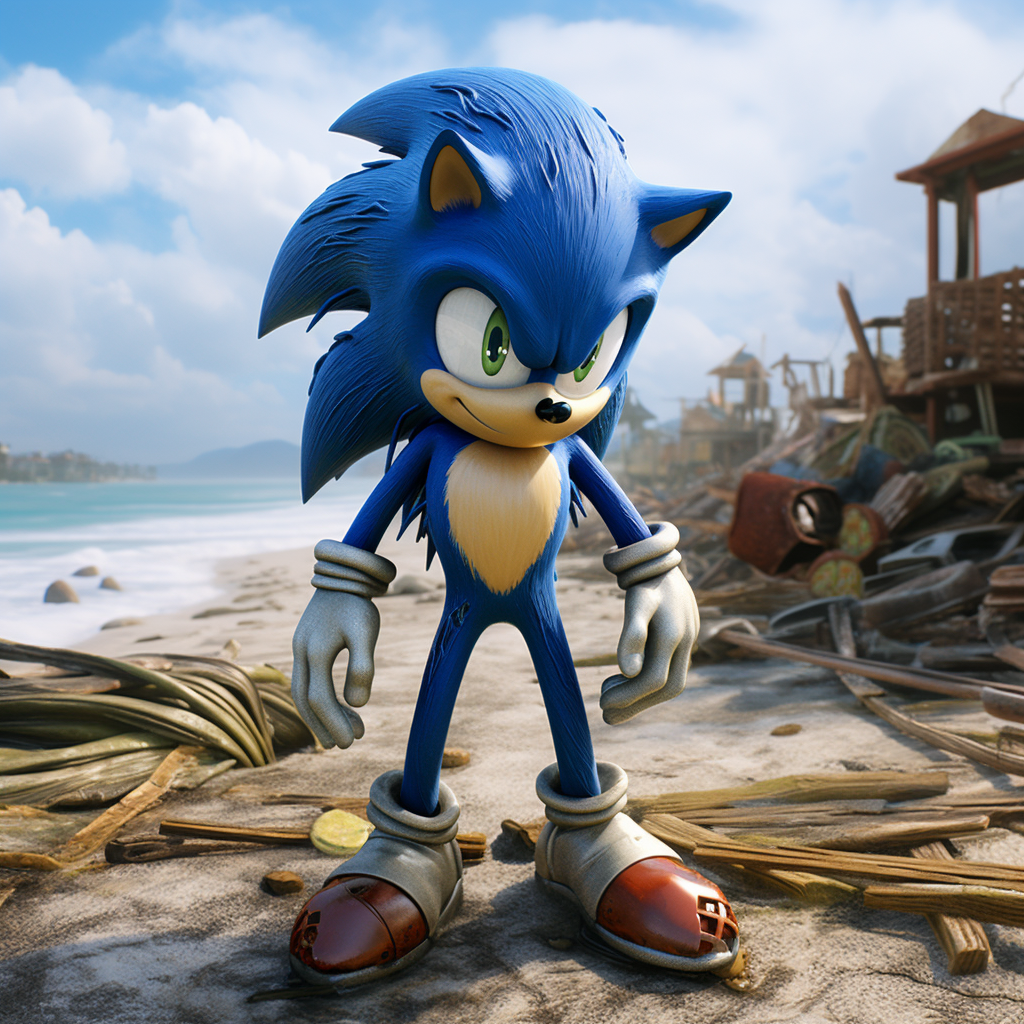 Hyperealistic Sonic in Real World