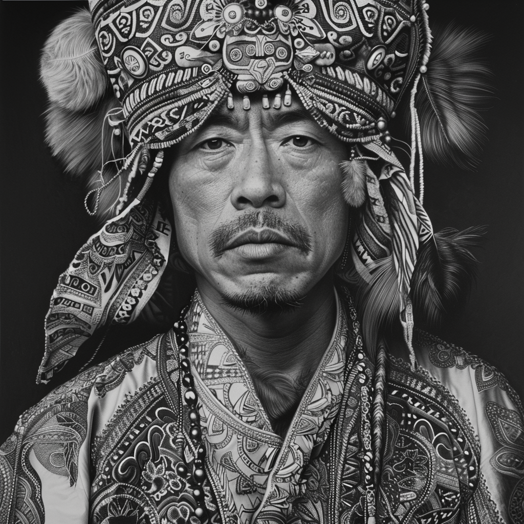 Calif traditional attire cultural pride portrait