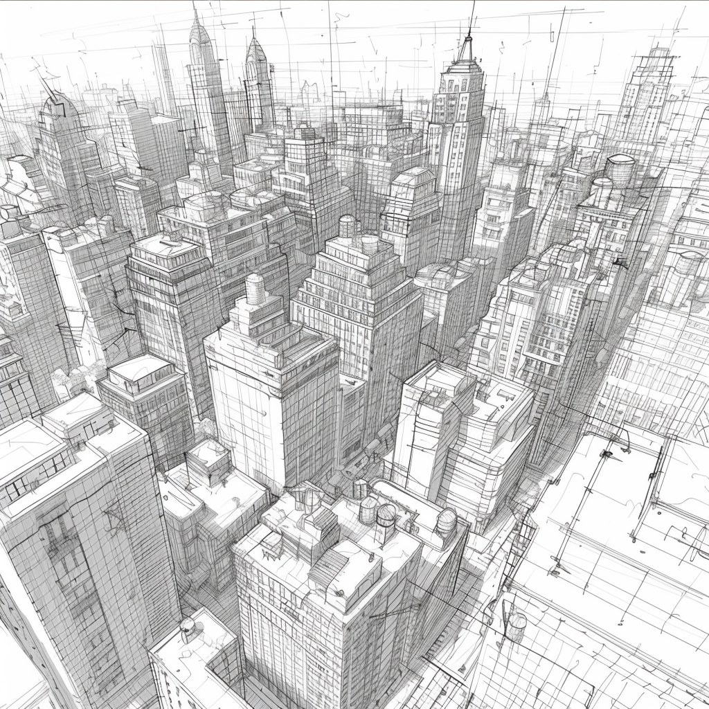 Hyperrealistic City Sketch Art