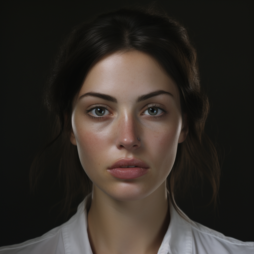 closeup woman face hyperrealistic photo