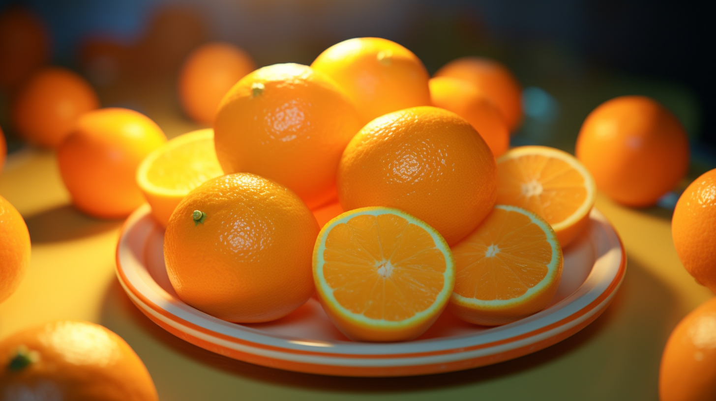 Plate of Hyperrealistic Orange