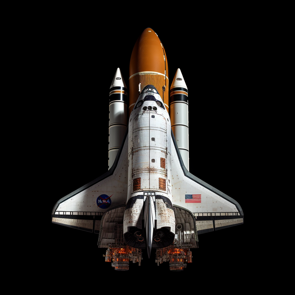 Shuttle launching into space