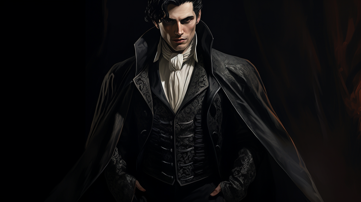 Hyperrealistic handsome fantasy lord with jet black hair
