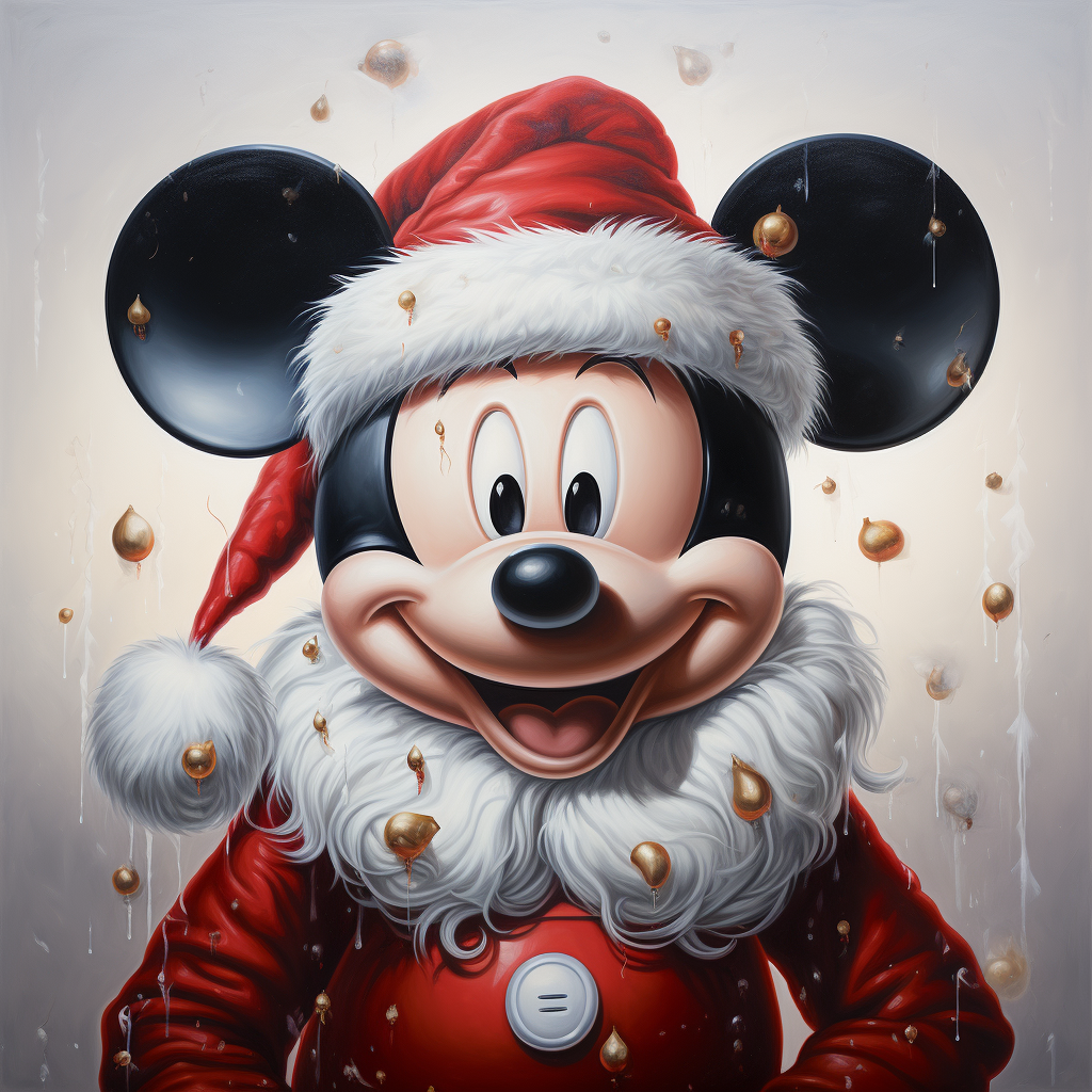 Hyperrealistic Mickey Mouse at Christmas