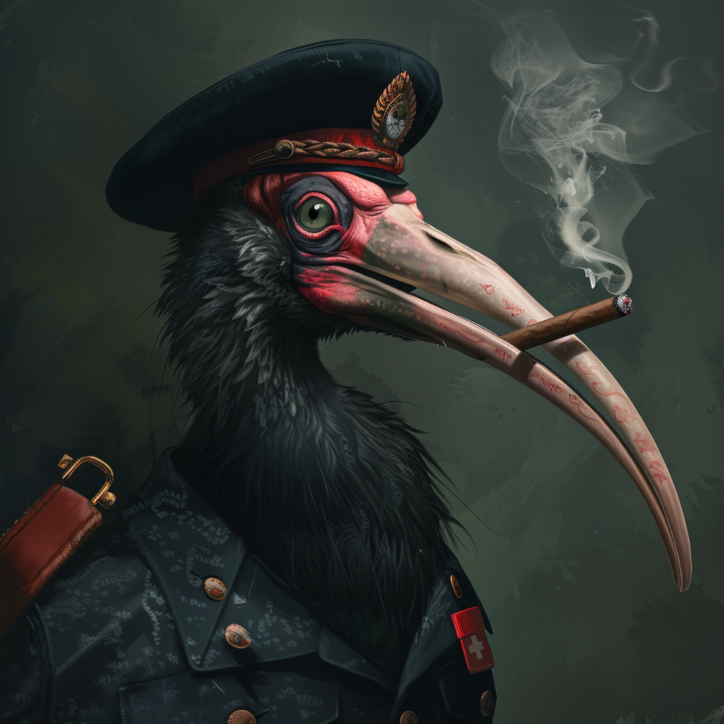 realistic ibis bird military uniform