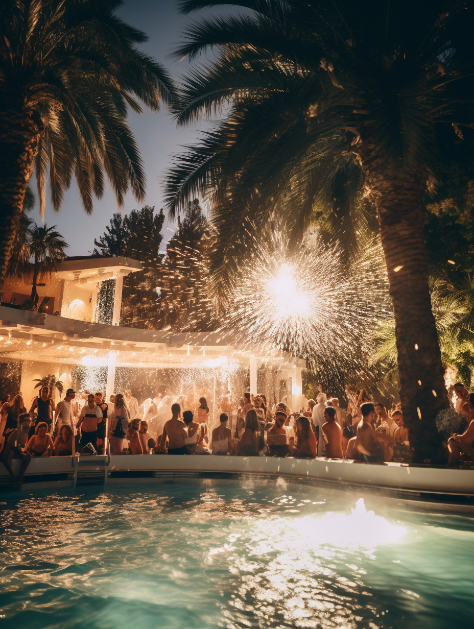 Vibrant Ibiza Pool Party scene