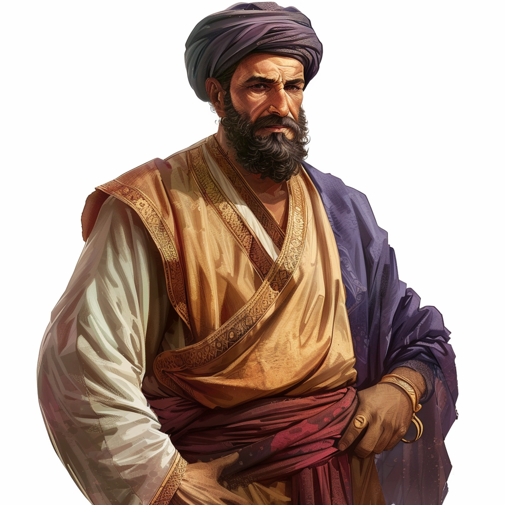 Ibn Battuta in traditional Islamic clothing