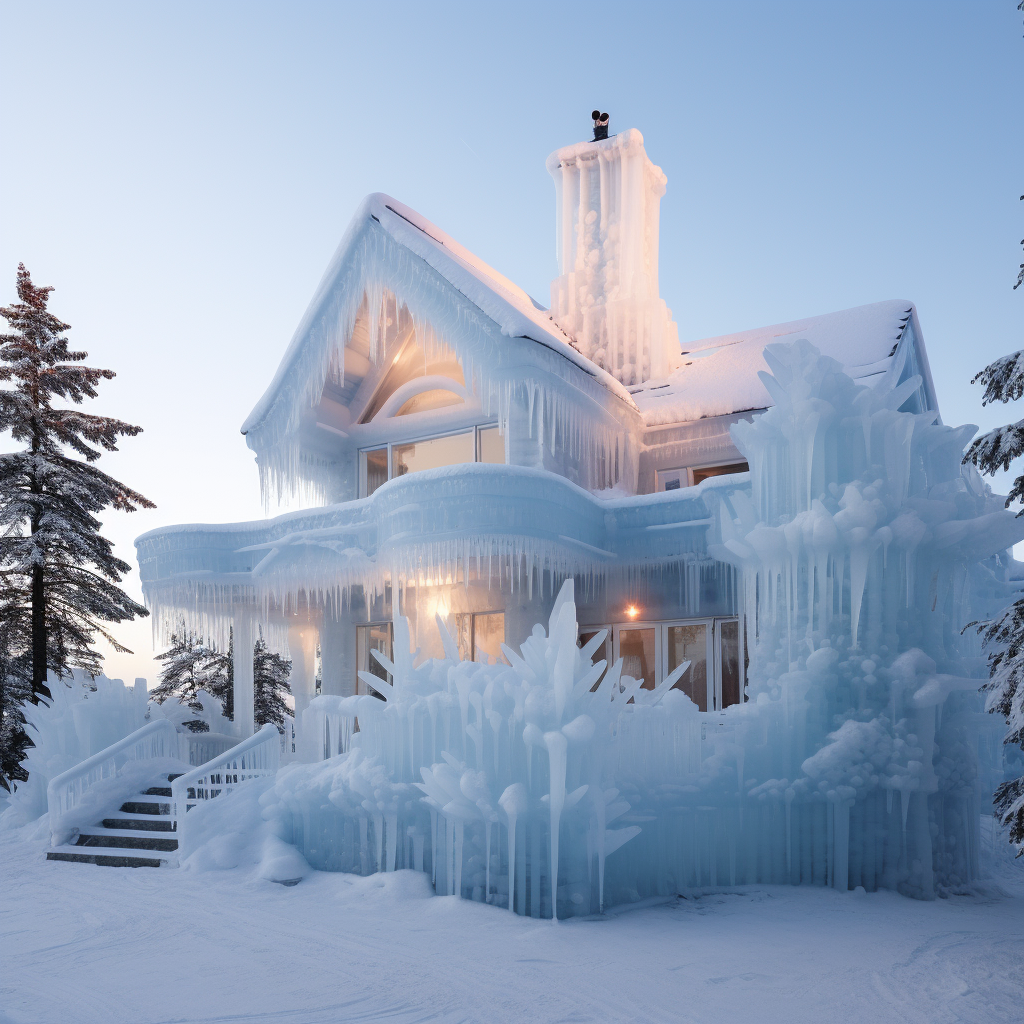 Impressive ice block house