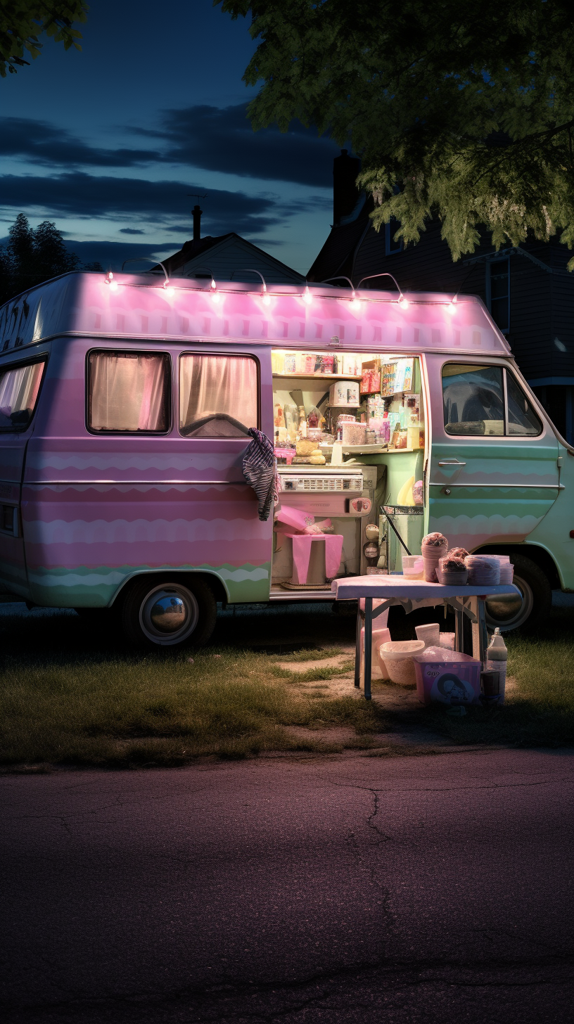 Tempting ice cream being sold in the park