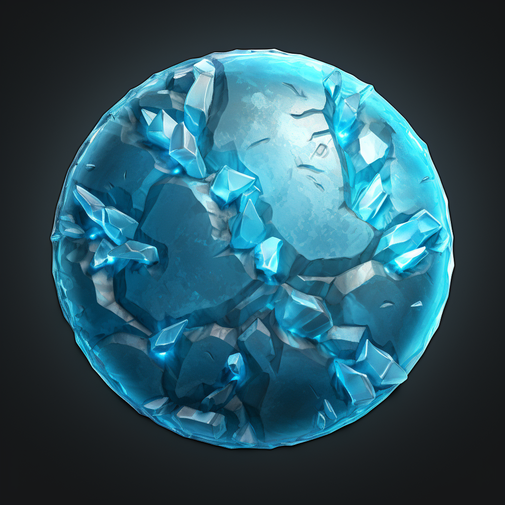 Circle Ice Texture Top View Game Asset