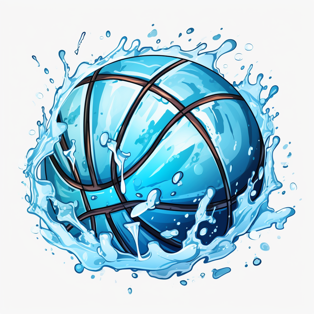 Ice-covered basketball with splats