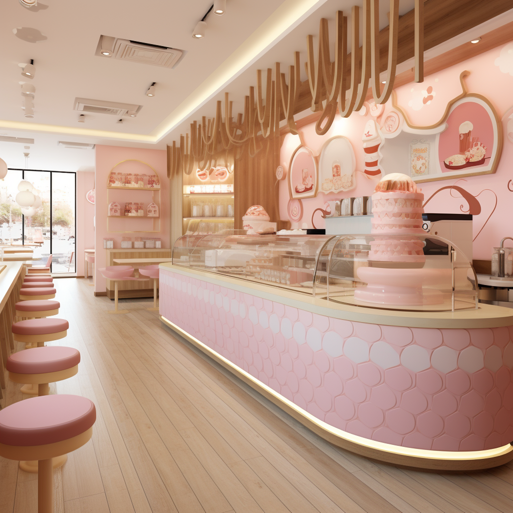 Japanese Style Ice Cream Parlor Interior