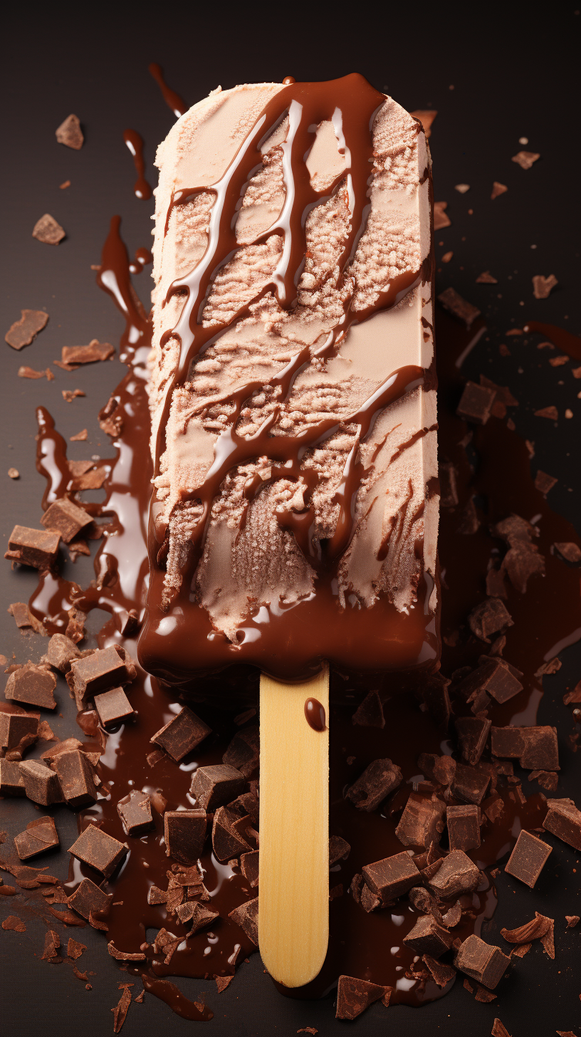 Yummy chocolate-covered ice cream bar